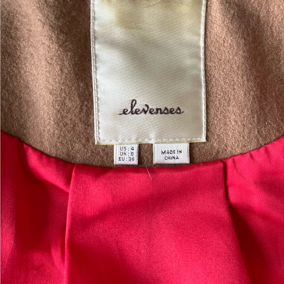 Anthropologie Elevenses elegant pea coat with removable faux fur - Picture 8 of 11